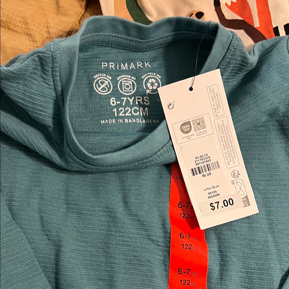 Primark NWT Boy’s Long Sleeve Shirt Set - teal, mustard, and Animal Print - Picture 6 of 13